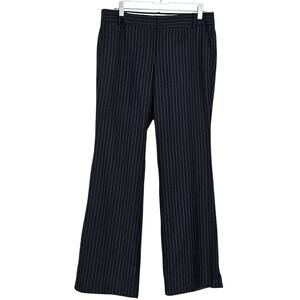 J. Crew City Fit Pinstripe Dress Pants Wool 33" inseam -Navy Blue -sz 8-EUC